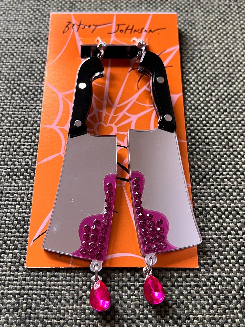 Betsey Johnson Cleaver Dangle Earrings